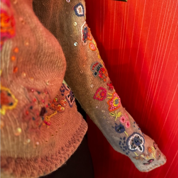 American Retro Paris embroidered knit jacket cardigan size2 - Picture 9 of 15